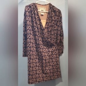 Effie's Heart 3X long sleeve blue shirt / tunic with bicycle print